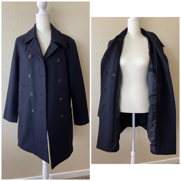 Gap Navy Wool blend Double-breasted Peacoat- Small - Picture 3 of 5